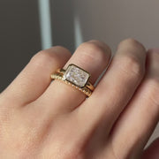 The Bezel Isla Radiant Solitaire Moissanite Ring
