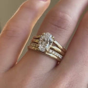 Oval Solitaire Glamour & Alisha Ring Stack_14k Yellow Gold