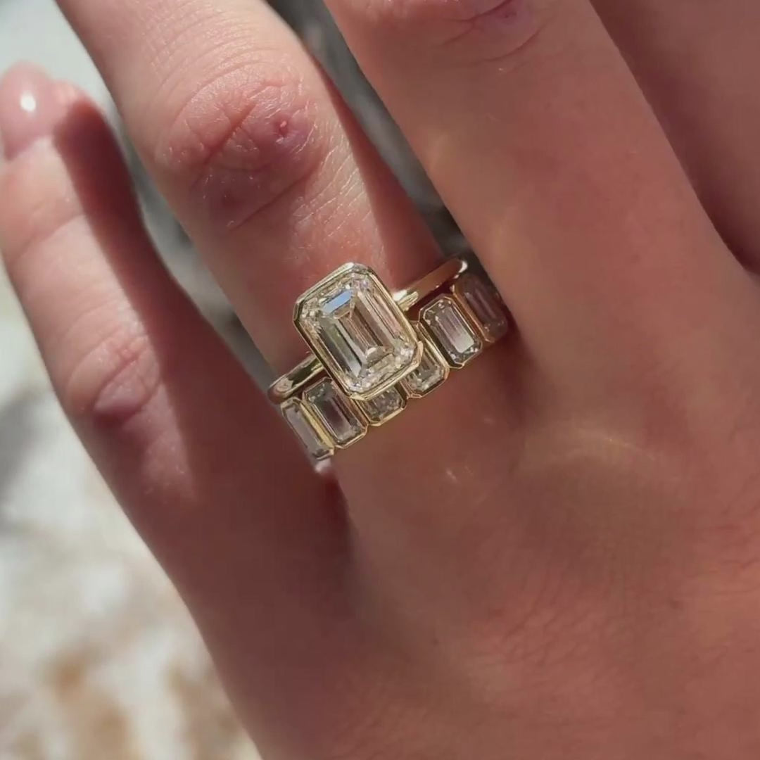 Emerald Helena & Luxe Ring Stack_14k Yellow Gold