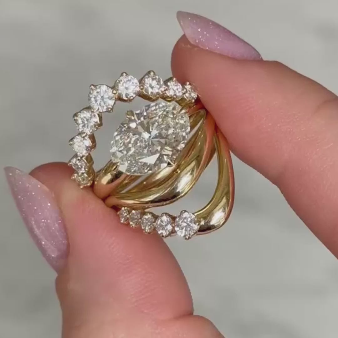 Oval Rosabella Ring Stack Golden Dusk_Oval_14k Yellow Gold
