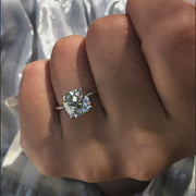 The Hidden Halo Sofia Cushion Solitaire Moissanite Ring