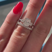Cushion Julia & Alisha Ring Stack_14k White Gold