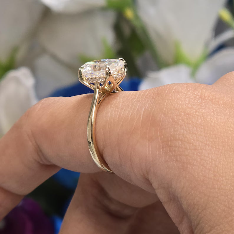 The Tulip Solitaire Oval Lab Diamond Ring