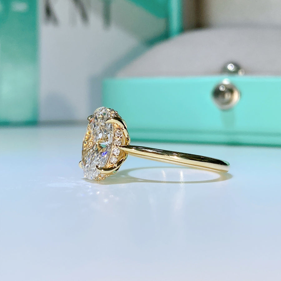 The Tulip Solitaire Oval Moissanite Ring