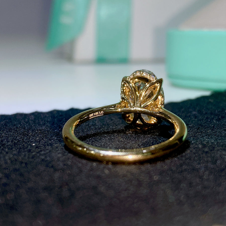 The Tulip Solitaire Oval Moissanite Ring