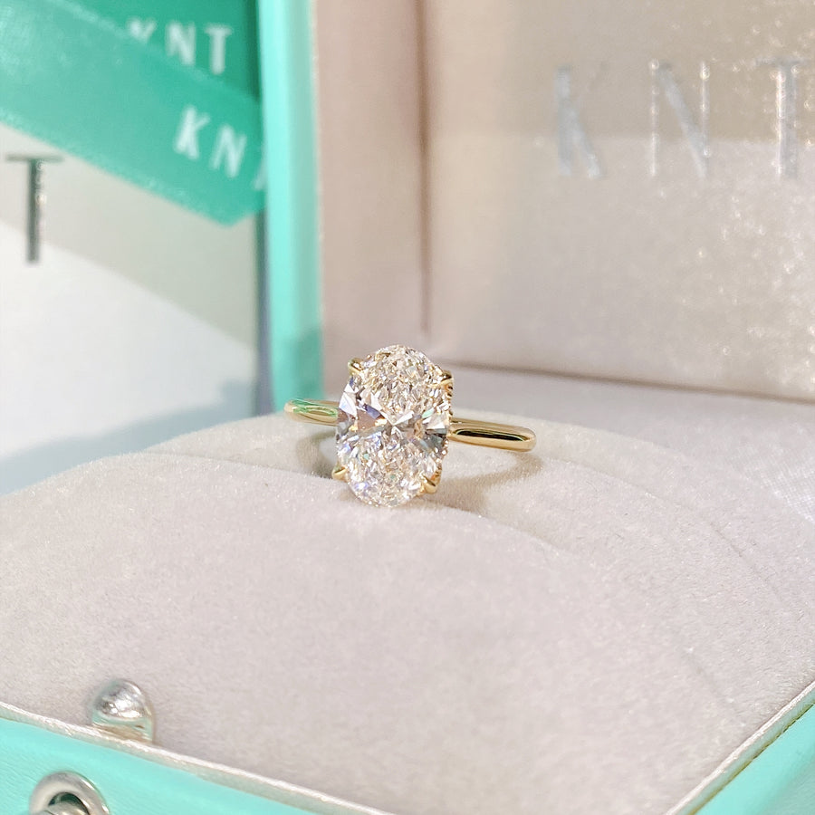 The Tulip Solitaire Oval Moissanite Ring