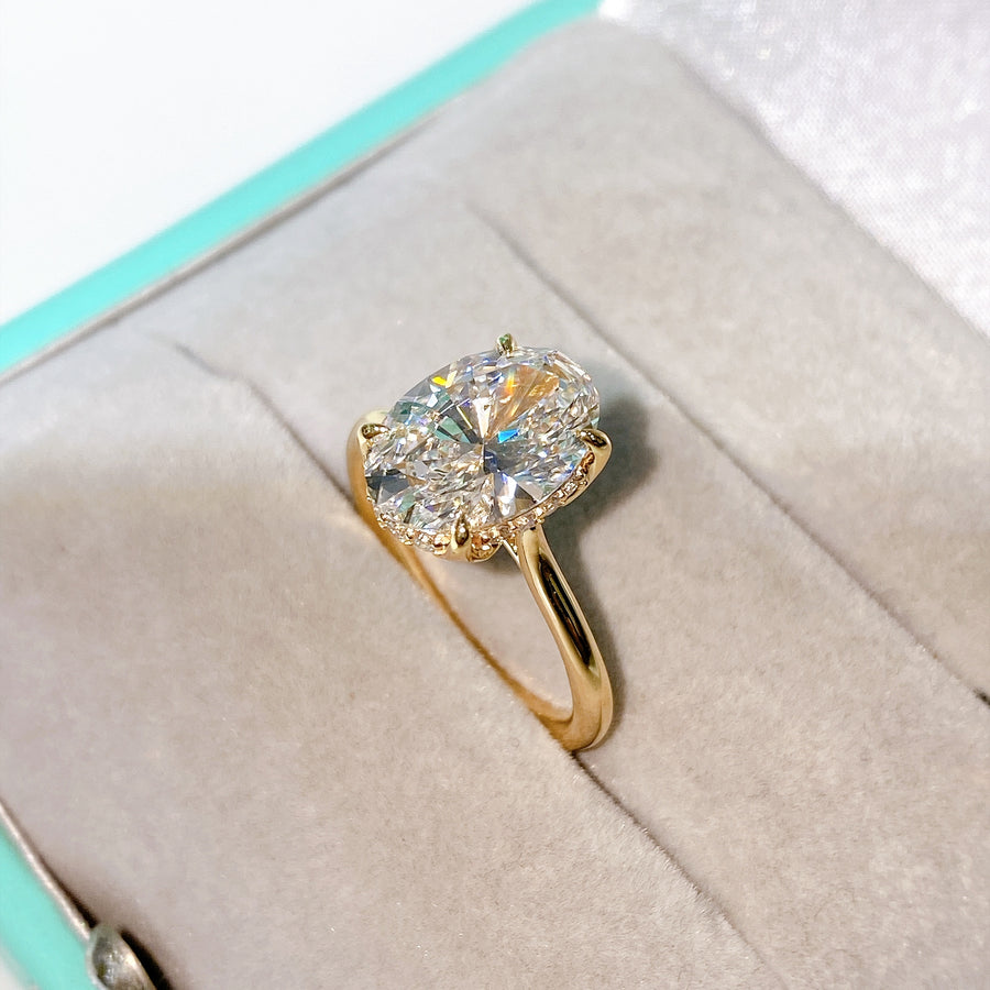 The Tulip Solitaire Oval Moissanite Ring